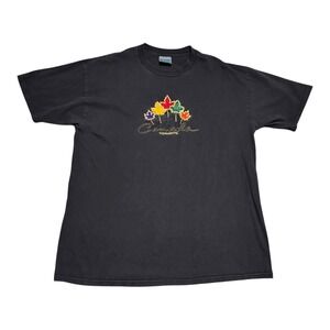 Vintage 90s Toronto Canada Maple Leaves Embroidered Black Shirt Men's XL